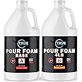 TRUE COMPOSITES Liquid Urethane Pour Foam Base-2 Part Closed Cell Rigid Pour Foam-4 lb Density-Fast-Acting Formula-Boat Buoyancy, Flotation, Filling, Soundproofing & Insulation-1 Gallon Kit Total