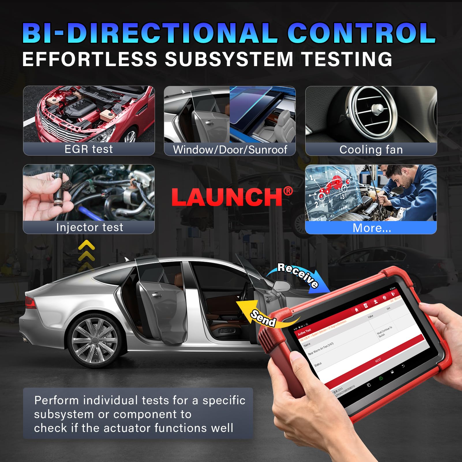 LAUNCH X431 CRP919XBT Elite OBD2-scanner – Draadloos, Bidirectioneel, ECU-codering & 37+ Services