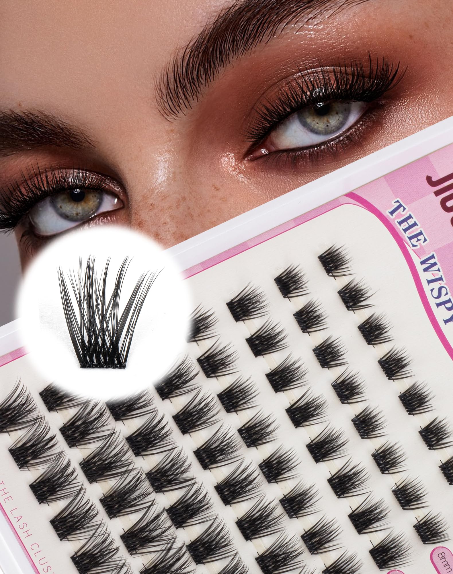 Jiocolor Wispy Lash Clusters Natural Lashes C Curl Lash Extensions Fluffy Individual Lashes Eyelashes DIY at Home (C Curl, 8-14mm) — image 1