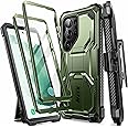i-Blason for Samsung Galaxy S23 Ultra Case with Stand, [2 Front Frames] [Built-in Screen Protector] [Belt Clip Holster], Military-Grade Shockproof Rugged Phone Case for Samsung Galaxy S23 Ultra, Green