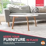 SOL 8 Pack Felt Base Furniture Castor Cups Non Slip Floor Protectors Red view 4