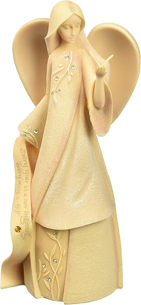 Enesco Gift Foundation Ángel noviembre 4015981, Resina, Beige, 19 cm