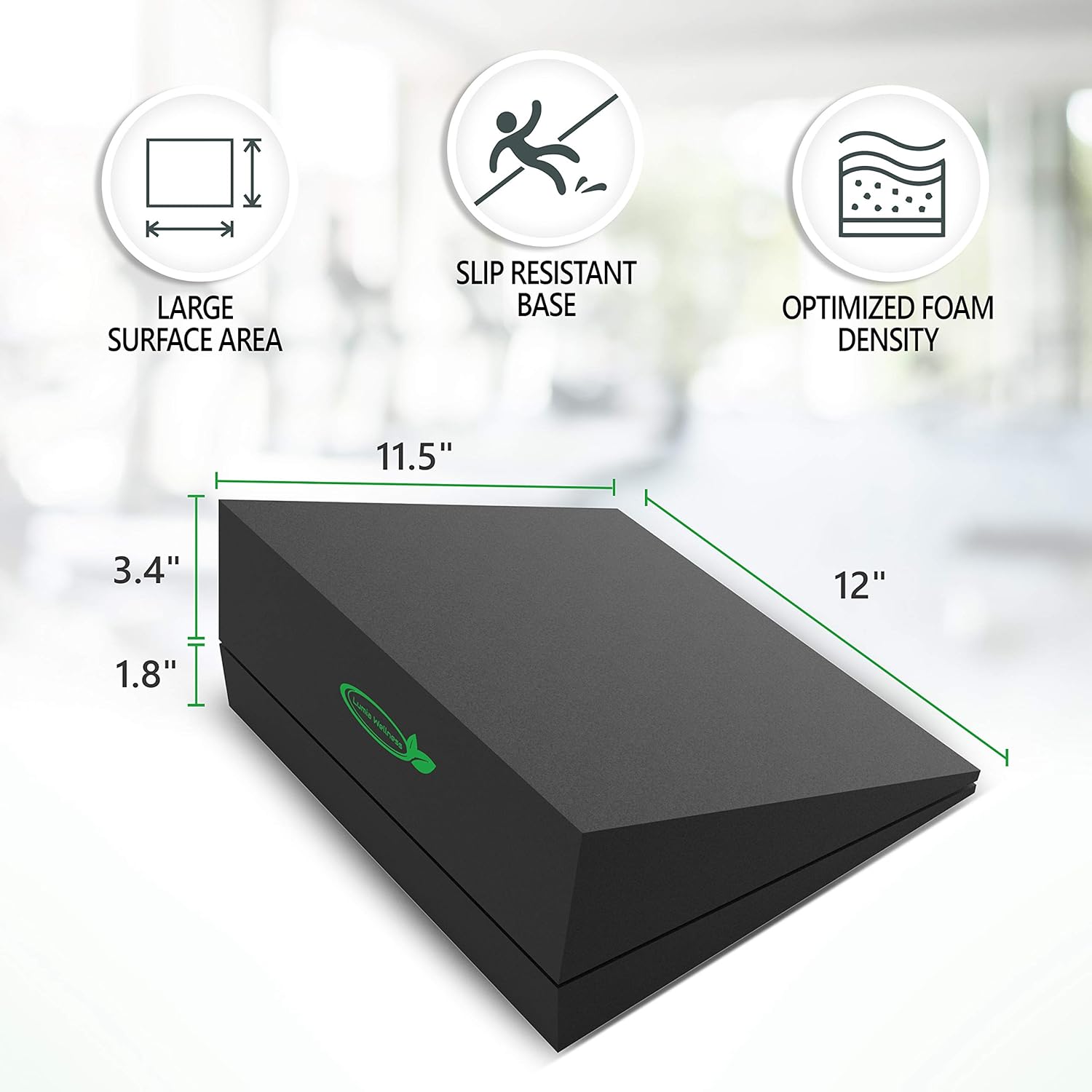 Lumia Wellness 12" Foam Incline Slant Board - Adjustable Height EVA Foam Wedge for Leg, Calf, Ankle, and Foot Stretching - 4 pc Set : Sports & Outdoors