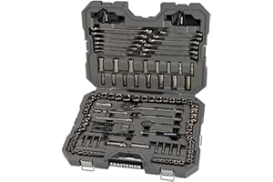CRAFTSMAN OVERDRIVE 154-Piece Gunmetal Chrome Mechanics Tool Set, Standard SAE/Metric Socket Set, with Hard Case (CMMT99154L)