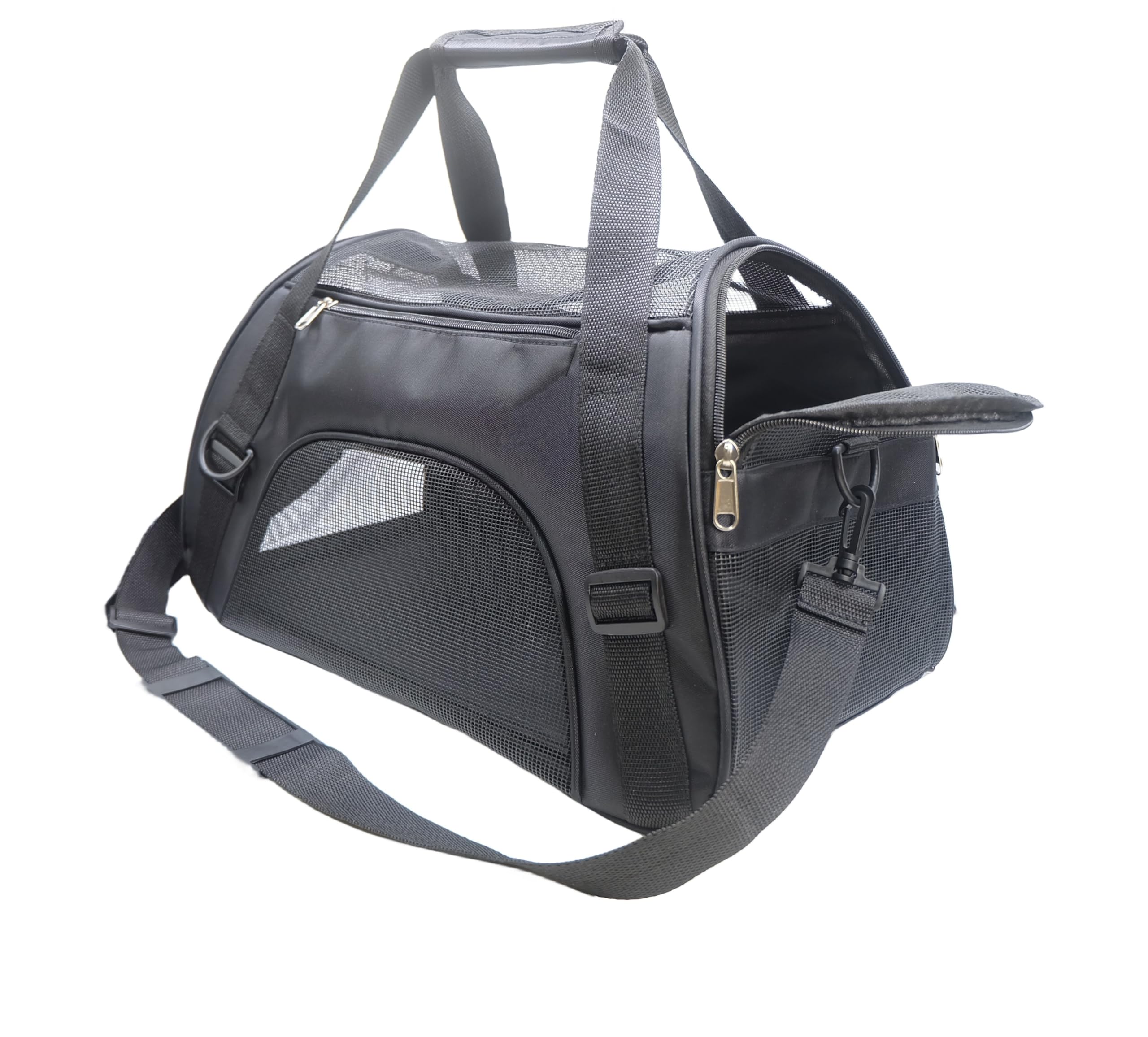 ZvoanSem Pet Carrier Bag,Small Cat Carrier Kitten Puppy little Dog Carrier for Travel Airline Approved Small Animal (Medium, Black) — image 1