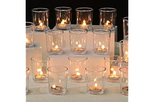 SHOHAYTO 24Pcs Glass Votive Candle Holders, Clear Tea Light Candle Holders Mother's Day Decor,Wedding Centerpieces,Home Decor Centerpieces & Party Decorations