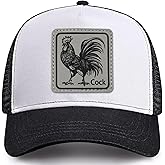 Animal Trucker Hats Leather Pattern Adjustable Snapback Mesh Animal Baseball Cap for Men