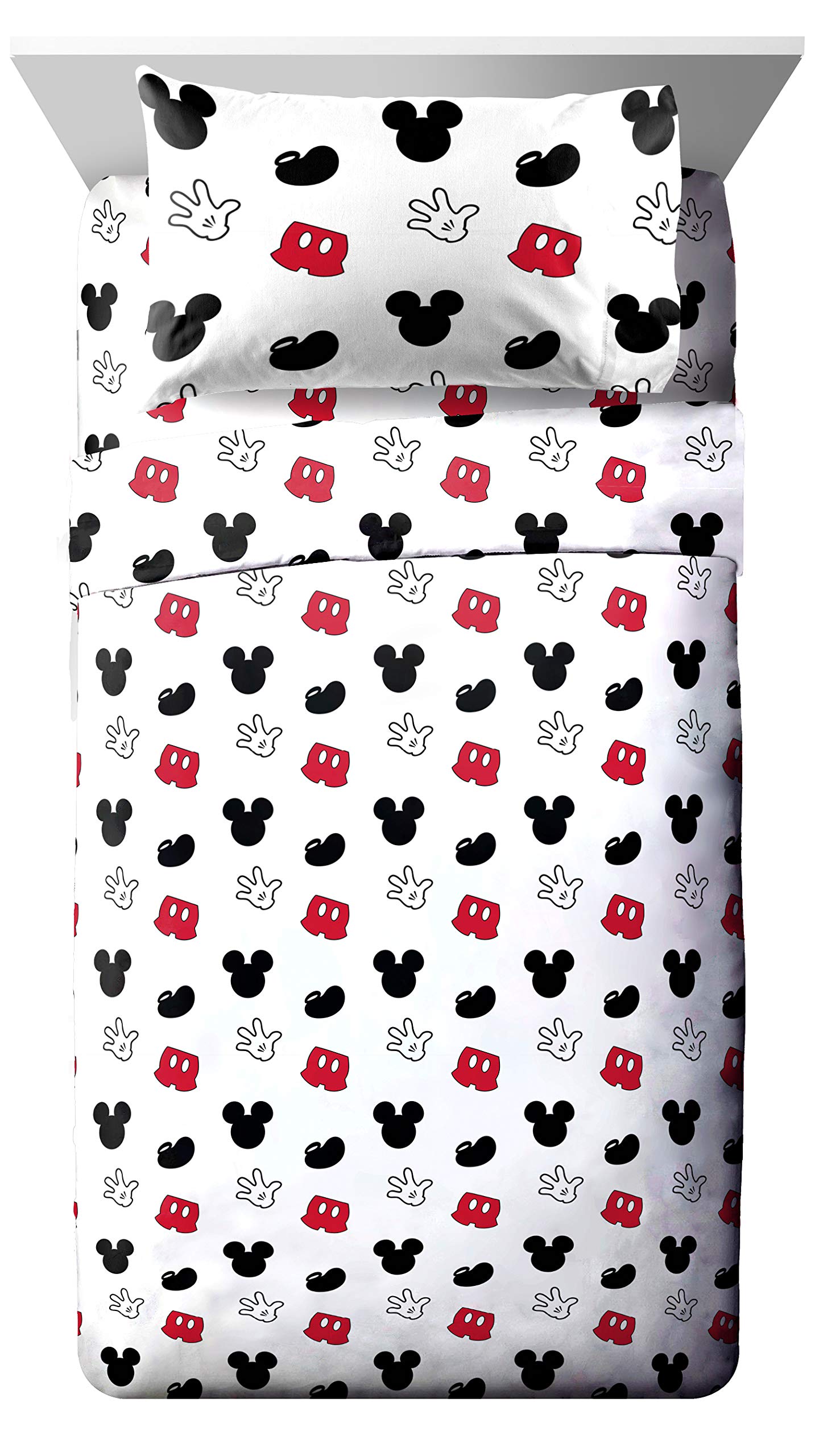 Jay Franco Disney Mickey Mouse Cute Faces 5 Piece Full Bed Set - Includes Reversible Comforter & Sheet Set - Super Soft Fade Resistant Polyester - (Official Disney Product)