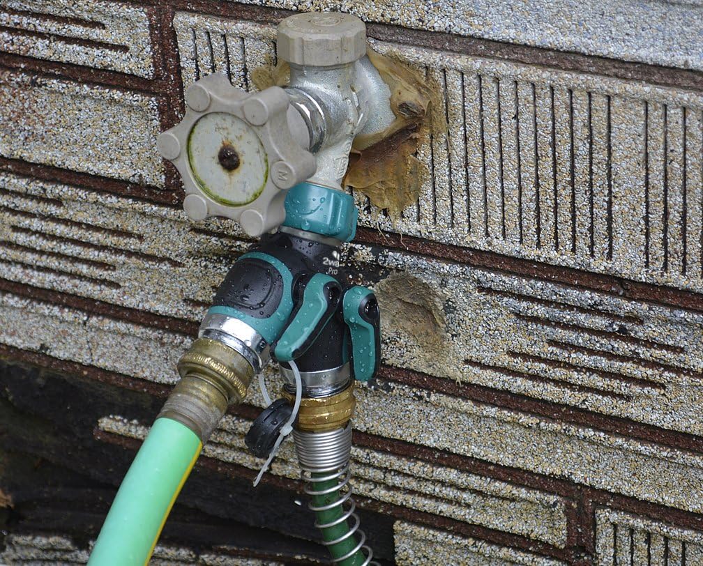 2wayz All Metal Body Garden Hose Splitter. 2020 Version - 100% Secured, Bolted & Threaded. Easy Grip, Smooth Long Handles y Valve: Garden & Outdoor
