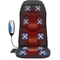 Comfier Vibration Massage Seat Cushion with Heat - 10 Vibration Motors, 3 Heating Pad, Back Massager for Chair, Massage Chair