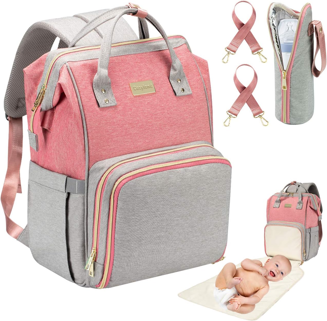 COSYLAND Diaper Bag Nappy Maternity Travel Backpack Extra Large with