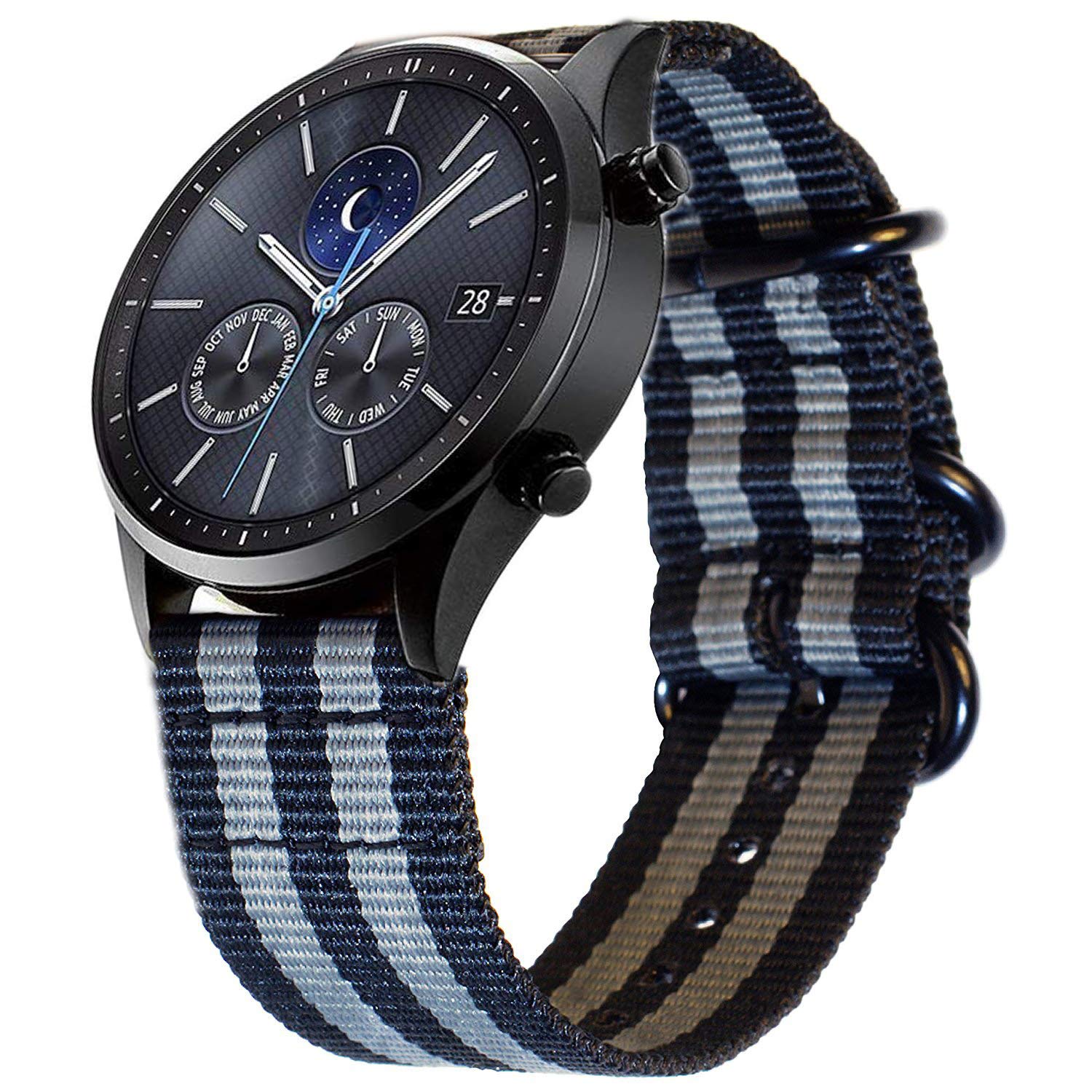 BarRan Watch Band Replacement for Samsung Galaxy Watch Active, 20mm Nylon Breathable Adjustable Quick Release Sport Replacement Watch Strap