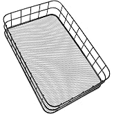 JANKOW Black Metal Wire Cabinet Organizer Storage, Iron Grid Storage, Tray Net Basket Storage for Office, Home Decoration (Black)