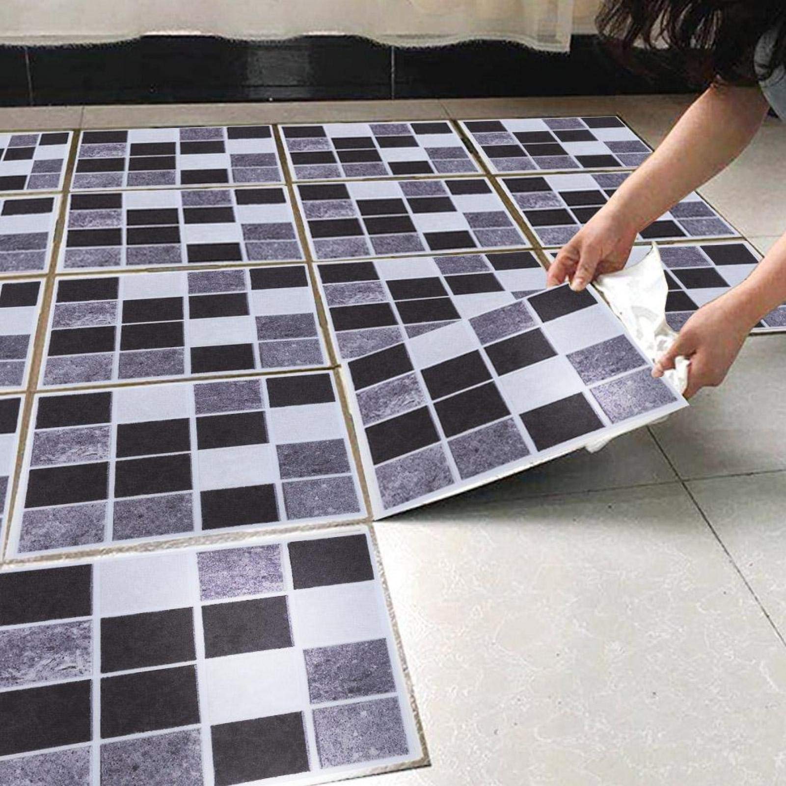 18Pcs Wall Tile Transfers Sticker Mosaic Tile Stickers, Mosaic Tile Transfer Stickers Kitchen Tile Stickers Transfers for Kitchen Bathroom, 10 x 10cm