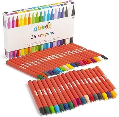 abeec 36 Assorted Wax Crayons Set of 36 for Kids 18 Colours Each