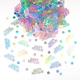 3000pcs/60g Birthday Confetti for Table,Kid Adult Party Decorations | Iridescent Table Confetti Birthday,for Carnival Wedding Party DIY Arts and Crafting