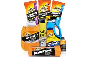 Armor All Car Wash and Cleaner Kit, Includes Cleaning Wipes for Car Interior, Cleaner Concentrate, Car Air Freshener, Microfiber Towels (8 Piece Kit)