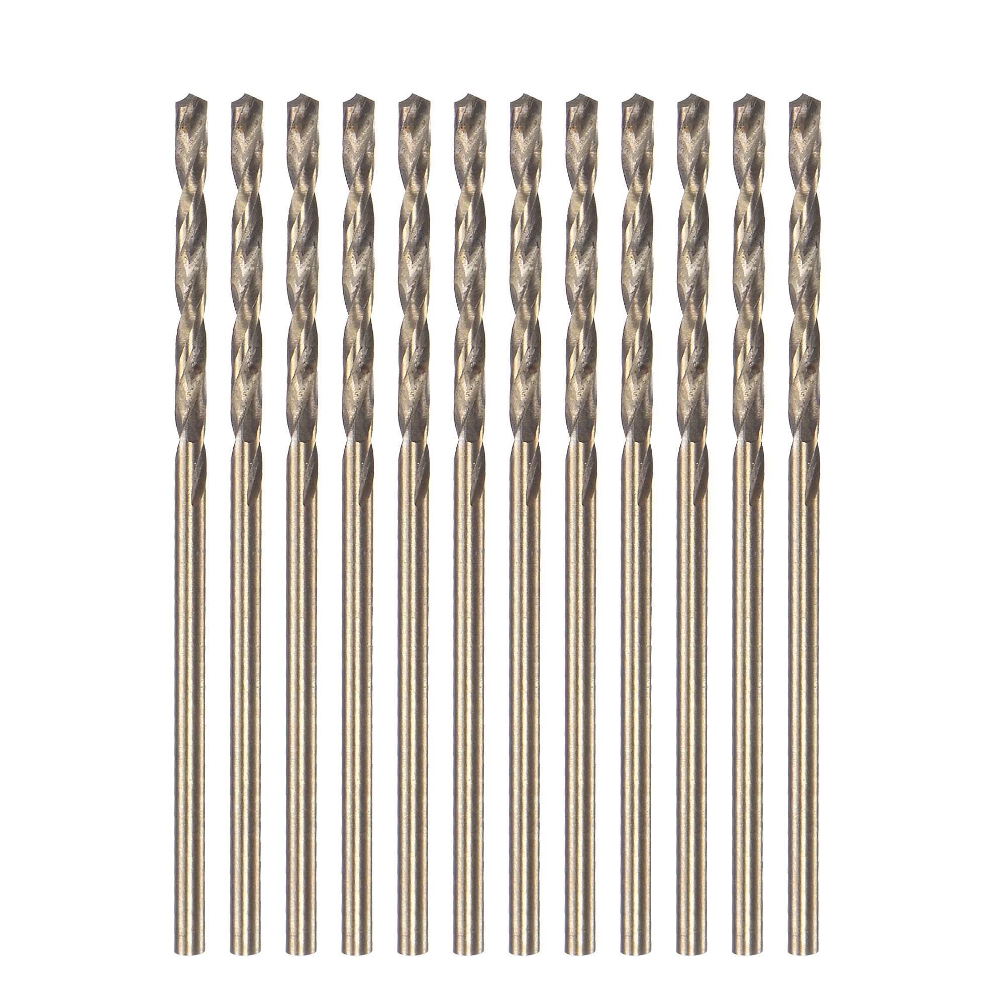 sourcing map High Speed Steel Straight Shank Twist Drill Bit Fully Ground Titanium Coated 1.4mm Drilling Dia 12 Pcs