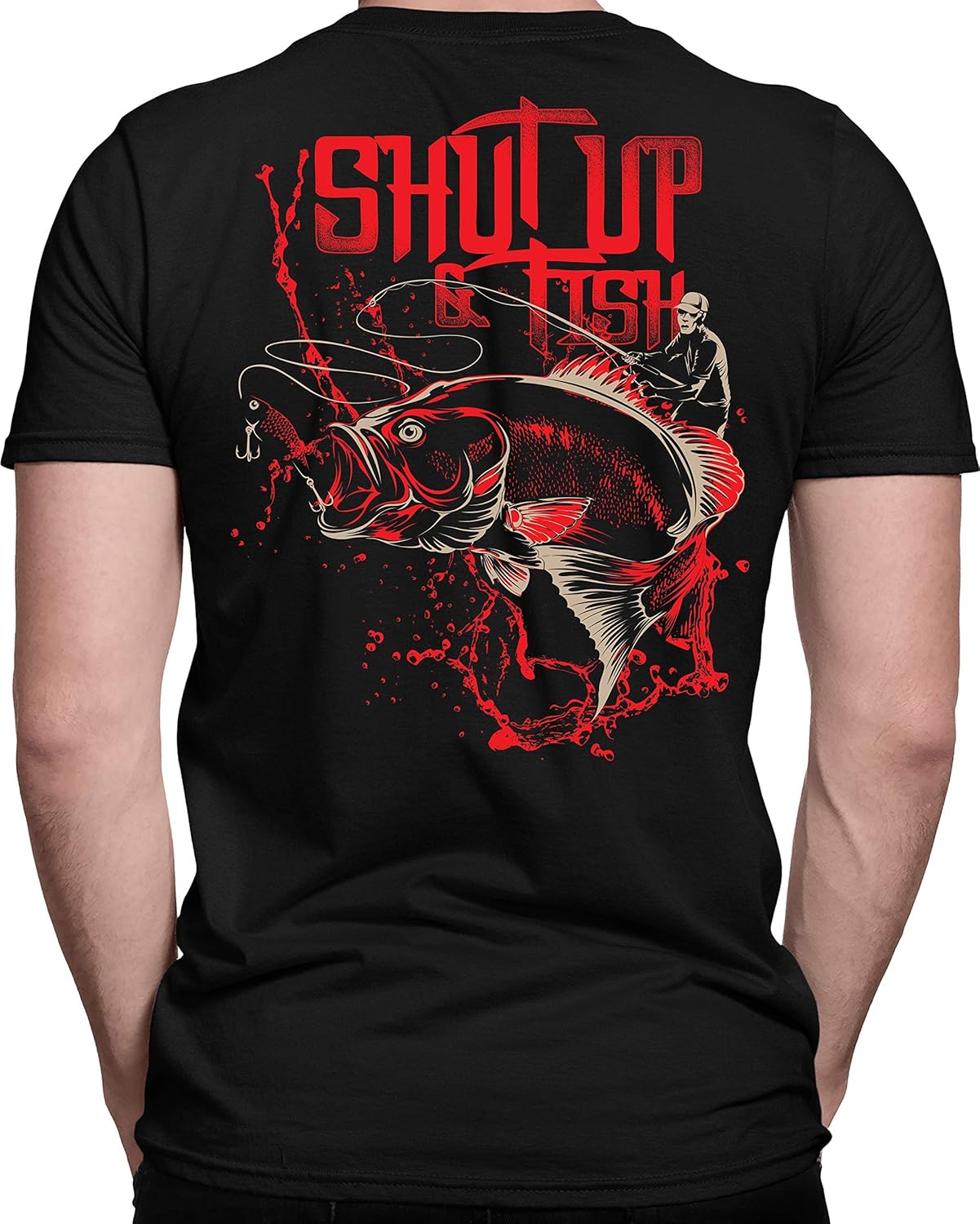 Shut Up and Fish TShirt Fishing Tee Gift for Fisher Angler Men's Women