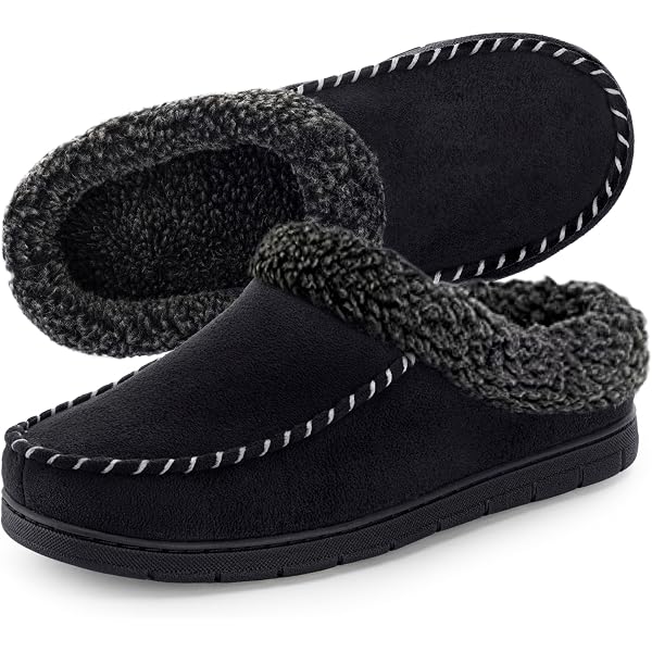 Pantuflas De Invierno Para Hombre Con Forro Polar - Suaves, Espalda Abierta, Tallas UK 7 A 12