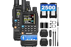 TIDRADIO TD-H3 Ham Radio 8-Bands Long Range Walkie Talkies Rechargeable Handheld Portable Two Way Radios Air Band,Frequency Copy, USB C Charger & Programming(2 Pack)