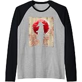 Japanese Art Samurai Vintage Fighter Retro Design Raglan Baseball Tee