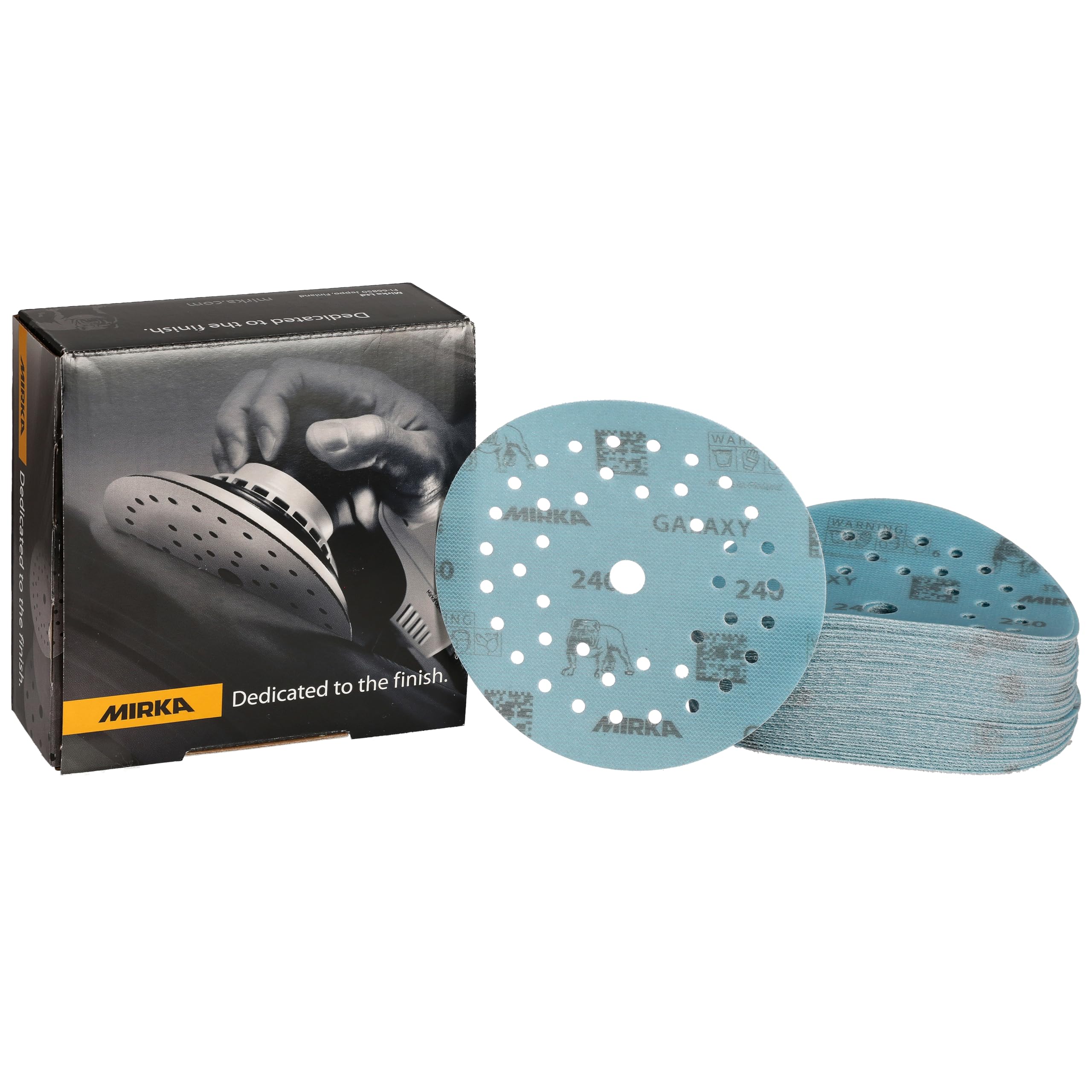 Mirka Galaxy epoxy sandpaper 125mm Hook & Loop grit 240 for sanding epoxy resin, wood, epoxy, rivertable / 50 pcs sanding discs
