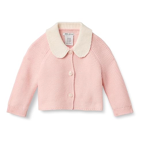 Amazon Essentials x Sofia Grainge Unisex Babies' Peter Pan Collar Sweater Jacket, Light Pink, 24 Months