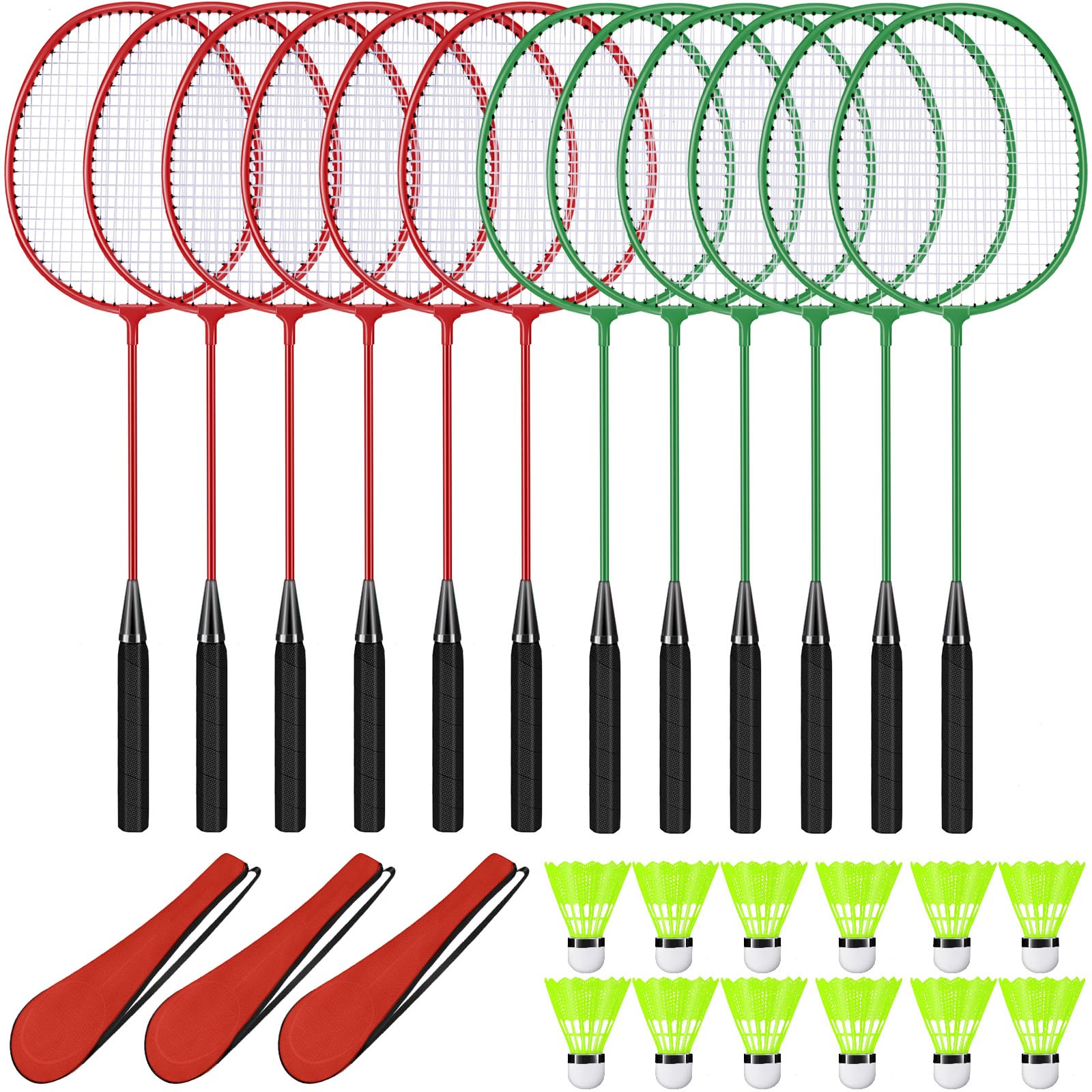 Chitidr 12 Pack Badminton Rackets Set Including