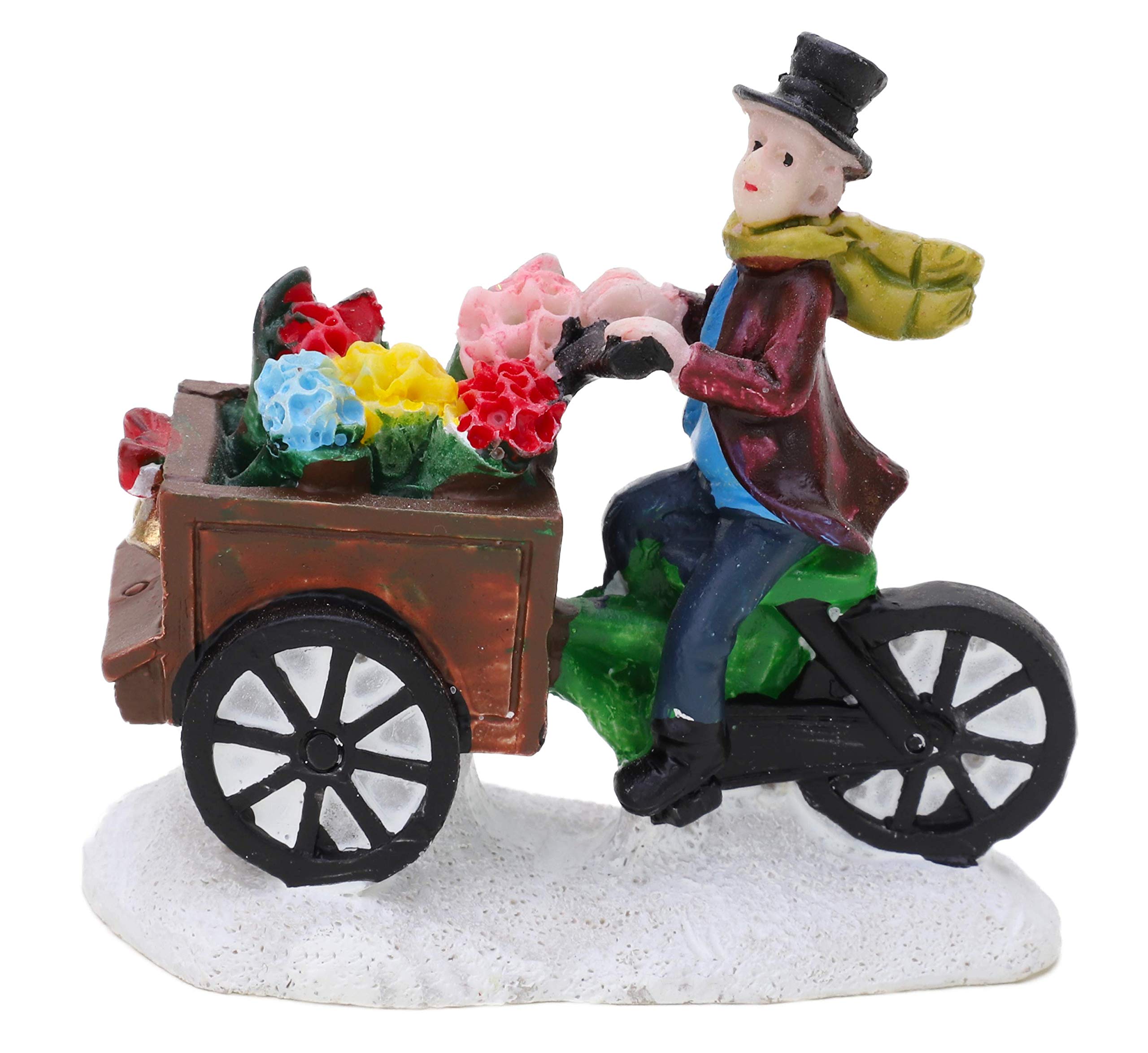 Toyland® Mini Resin Christmas Collectible Ornament - Village Scene Accessories - Christmas Figures (Flower Seller 2.5 Inch)