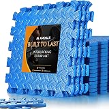 Amonax Gym Flooring Mats Interlocking EVA Foam 60x60cm 8 Tiles Blue