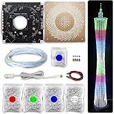 iCubeSmart Led Canton Tower Model DIY Electronic Kit, LED Cube Model Handmade Soldering Project Kit, 64 LED Circles, Height 1 Meter. (GZT-64)