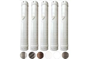 SUPER STAM Wholesale MEZUZAH CASE Holder (shidell) בית מזוזה plastic Semiround silver shin self stick waterproof rubber Cork lot of 5 (WHITE AND SILVER LINES, 15)