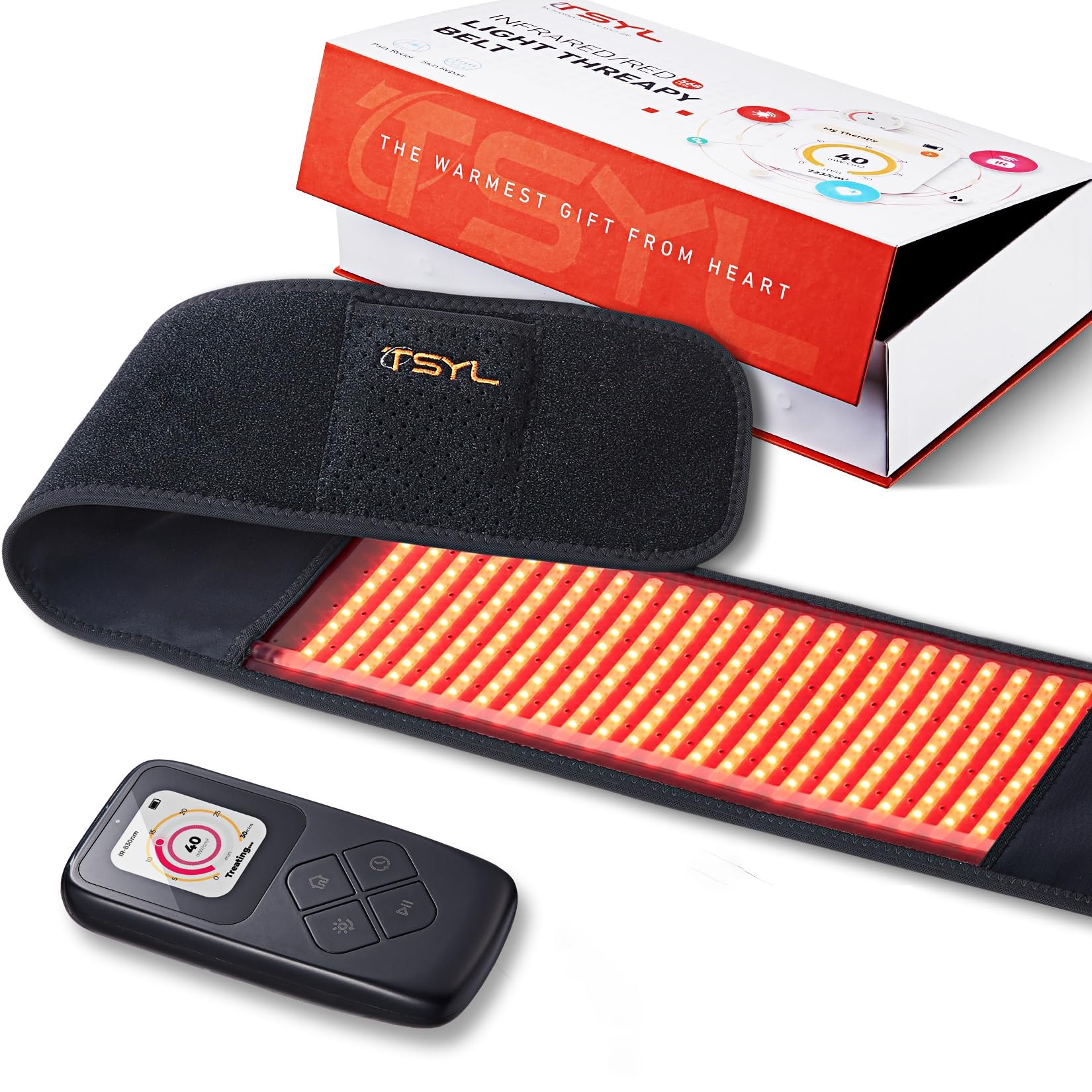 Photo 1 of Infrared Red Light Therapy Belt for Body Pain Relief, 460 LEDs LCD Controller Rechargeable, High Intensity Infrared Light Therapy for Back Lumbar Shoulder Waist Neck Use at Home Travel Office