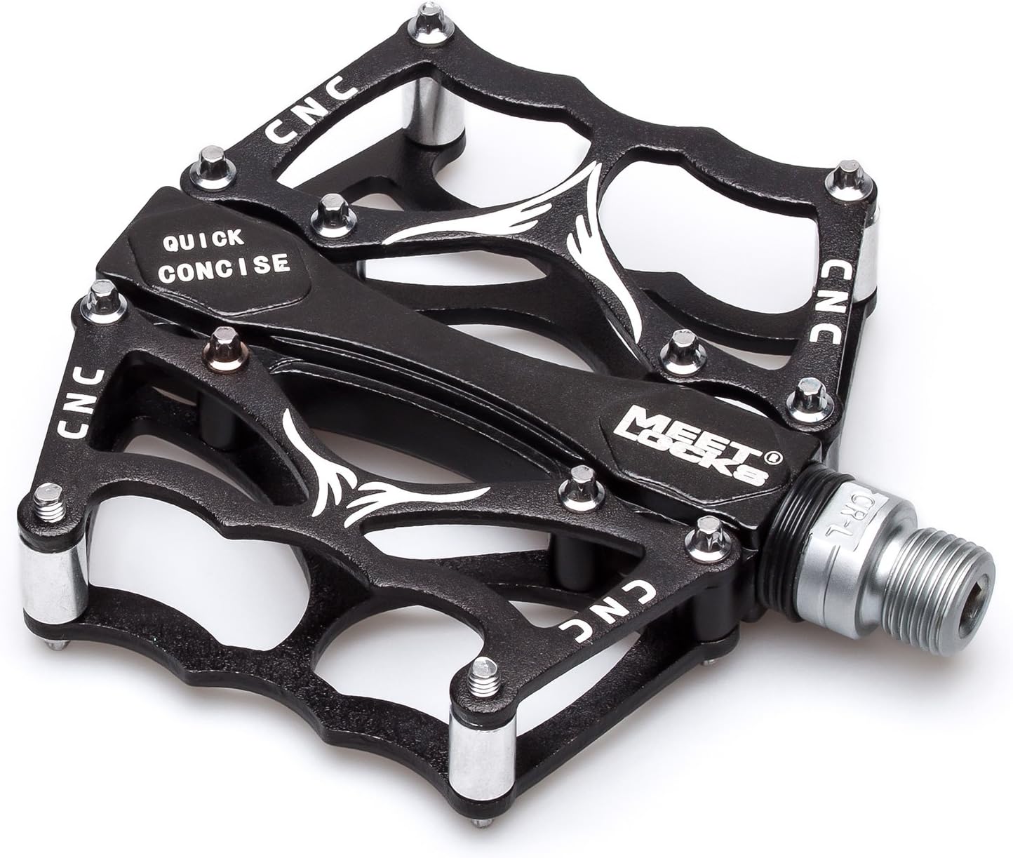 MEETLOCKS Bike Pedal, CNC Machined Aluminum Alloy Body Sealed bearings,MTB BMX Cycling Bicycle Pedals 9/16" Cr-Mo Spindle