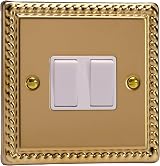 Varilight 2G 1 or 2 Way 10A Switch Georgian Brass XG2W