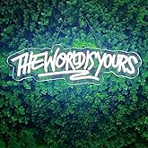 The World Is Yours Neon Sign USB Power Dimmable LED Light Signs for Man Cave Bedroom Game Room Wall Decor World Yours Led Sign for Birthday Party Letters Neon Light Up Sign For Office Graduation Gift for Man Teens