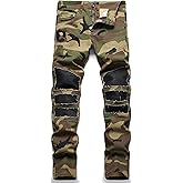 AITITIA Men's Regular Fit Biker Jeans