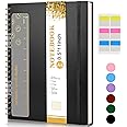 Spiral Notebook Journal 8.5” x 11”, A4 Large Notebooks for Women Men, College Ruled Lined Journal, 100 GSM Paper, Plastic Hardcover Spiral Bound Journals for Work School Note Taking Business, Black