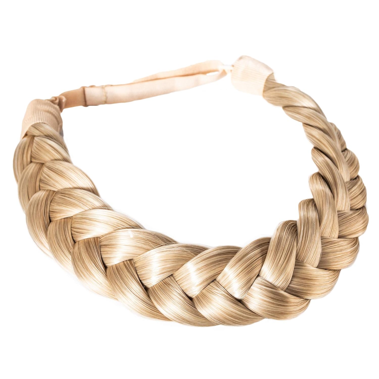 Madison Braids Women's Two Strand Headband Hair Braid Thick Natural looking Extension - Halo - Ashy Highlighted
