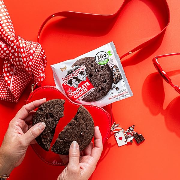 LENNY & LARRY’S THE COMPLETE COOKIE, BIG TIME BROWNIE, SOFT BAKED, 8G PLANT PROTEIN, VEGAN, NON-GMO, 2 OUNCE COOKIE (PACK OF 12)