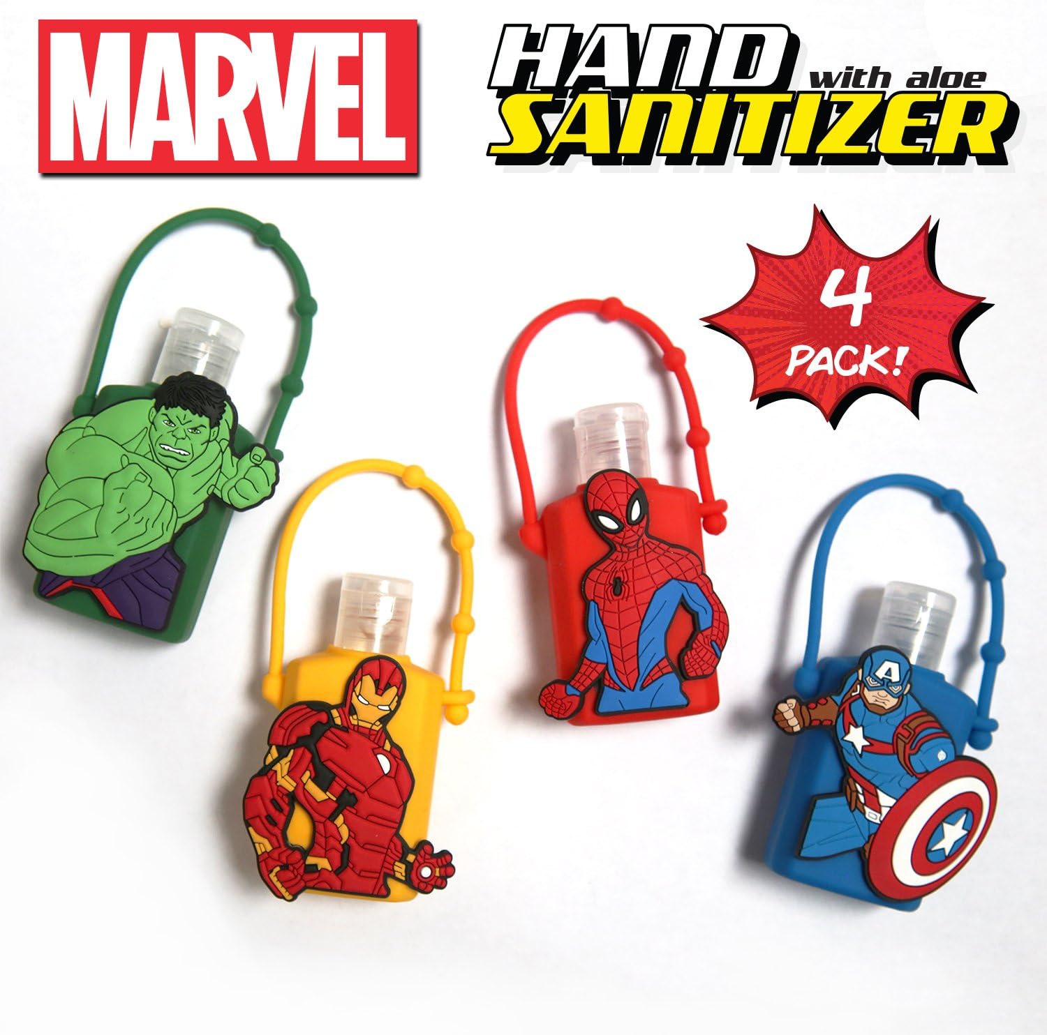 Official Marvel Hand Sanitizer with Aloe (4, Combo Pack)