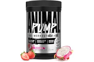 Animal Pump NS Stim-Free Pre Workout Powder for Men & Women - Caffeine-Free Preworkout for Energy, Focus, and Muscle Builder, Beta Alanine, Citrulline, Nitrosigine and Nootropics, Dragon Berry, 440g