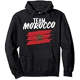 Flags on Merch - MoroccoTeam Morocco Soccer Hoodie | Moroccan Sport Pullover Pullover Hoodie