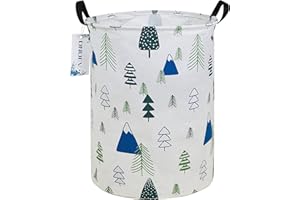 ONOEV Round Fabric Storage Bin,Decorative Basket,Organizer Basket with Handles,for Clothes Storage,books and 19.7inch(H) x 15.7inch(D)