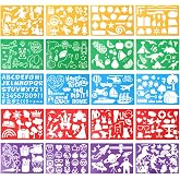 HADDIY Kids Drawing Stencils Set,20pcs Templates for Painting＆Card Making | Plastic Stencil Kit 300+ Patterns for Girls &amp; Boys craft