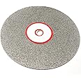 Rannb 60 Grit Flat Lap Disk Wheel Electroplated Diamond Coated Jewelry Polishing Tool for Gemstone Glass Rock Ceramics - 6-inch Outside Dia