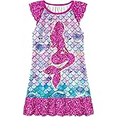 LQSZ Girls Nightgown Night Dress Flutter Sleeve Sleepwear 3-10 Years Pajamas Nightgowns for Little Girls