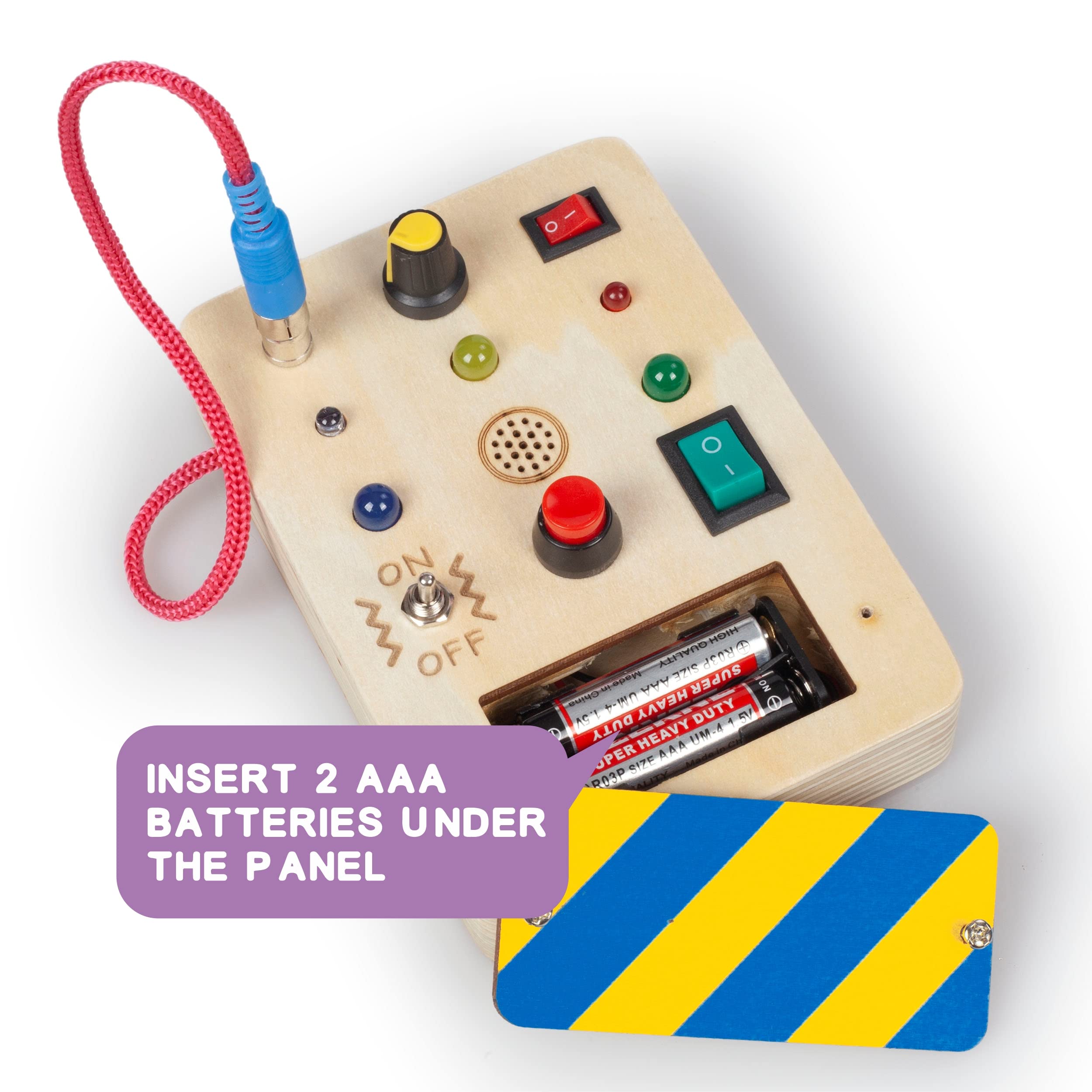 Mua Vet Models Montessori Busy Board LED Light Switch Toy Wooden ...