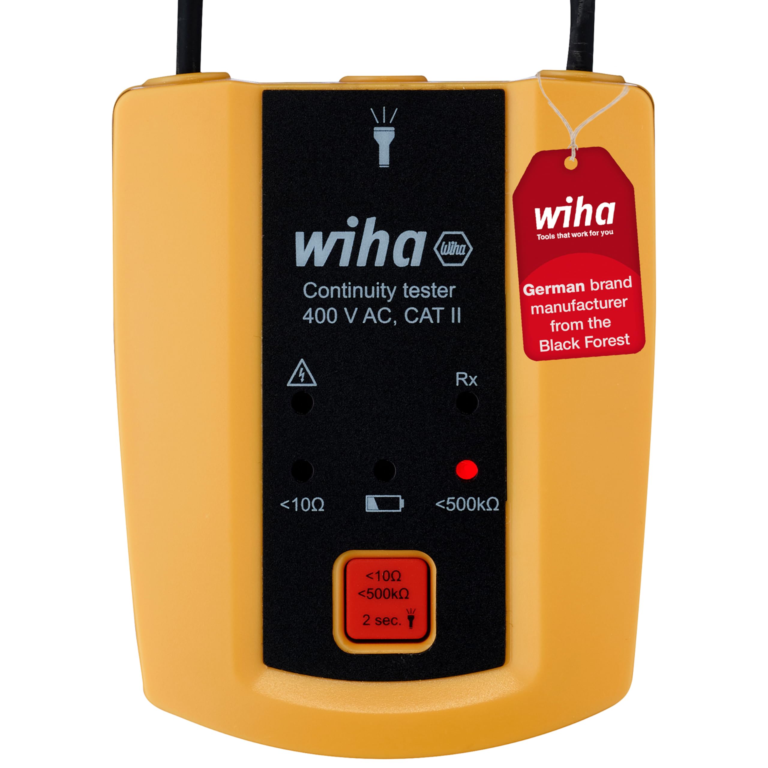 Wiha WH45222 Continuity Tester 400V Ac Cat Ii, black/yellow